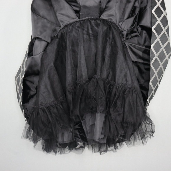 Jessica Mcclintock Dress Womens Size 8 Black Silver Fit and Flare Pleated Tulle - Picture 4 of 5